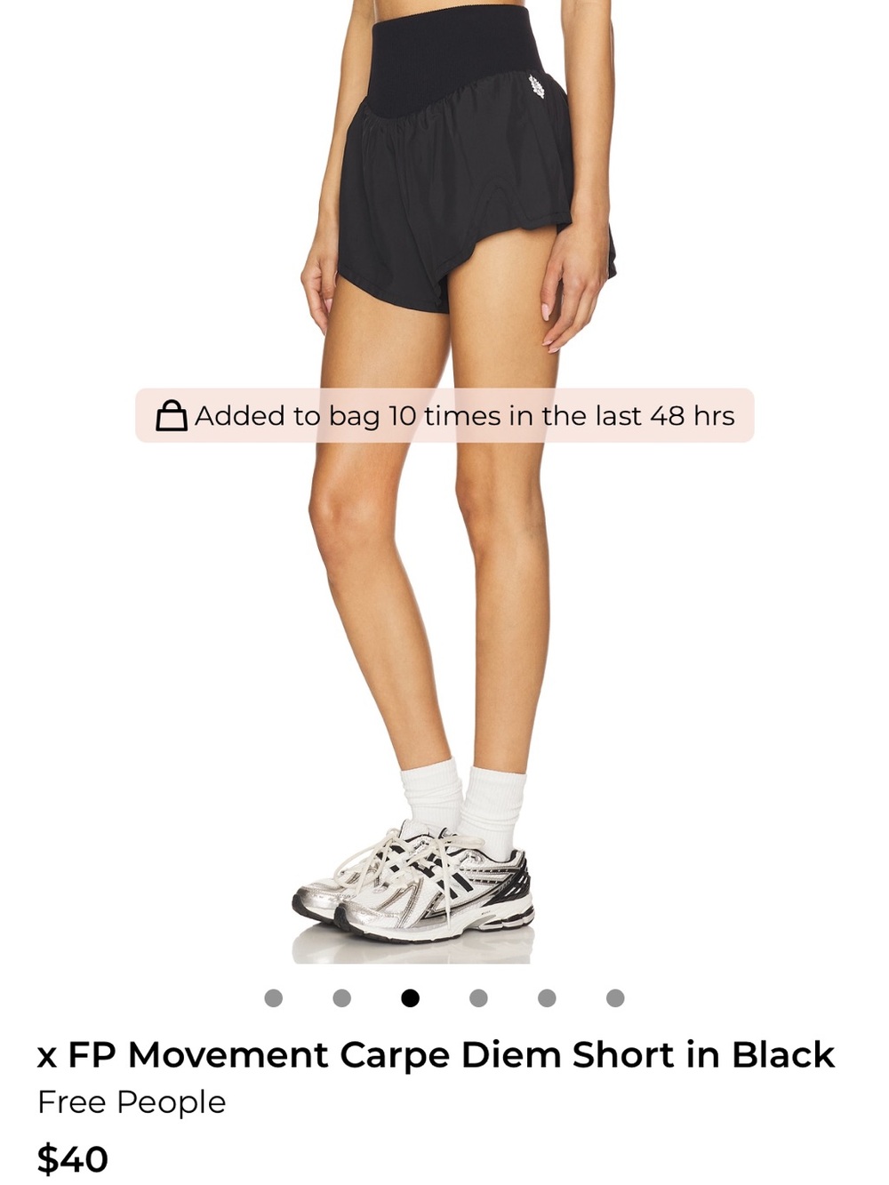 FP Movement by Free People Black Carpe Diem High-Waist Athletic Shorts